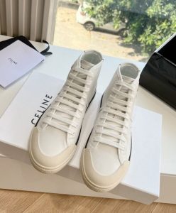 Celine Unisex As-02 Mid Low Lace-Up Celine Alan Sneakers White-2
