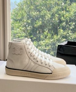 Celine Unisex As-02 Mid Low Lace-Up Celine Alan Sneakers White-7