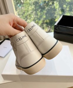 Celine Unisex As-02 Mid Low Lace-Up Celine Alan Sneakers White-8