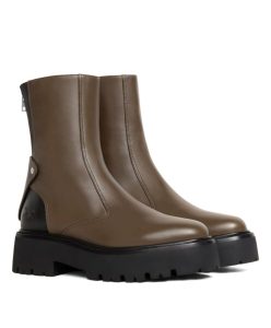 Celine Womens Bulky Boots With Back Zip And Triomphe In Calfskin-1