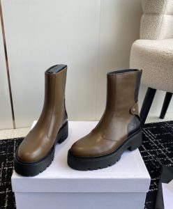 Celine Womens Bulky Boots With Back Zip And Triomphe In Calfskin-3