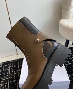 Celine Womens Bulky Boots With Back Zip And Triomphe In Calfskin-9