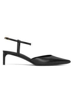 Celine Womens Kitten With Strap Triomphe In Calfskin Gold Finishing Black-1