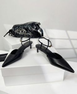 Celine Womens Kitten With Strap Triomphe In Calfskin Gold Finishing Black-5