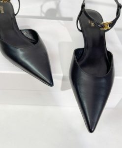 Celine Womens Kitten With Strap Triomphe In Calfskin Gold Finishing Black-8