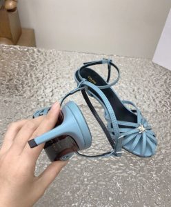 Celine Womens Triomphe Sandal In Lambskin-7