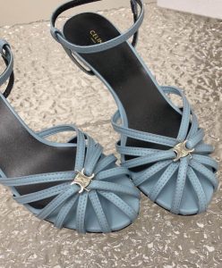 Celine Womens Triomphe Sandal In Lambskin-8