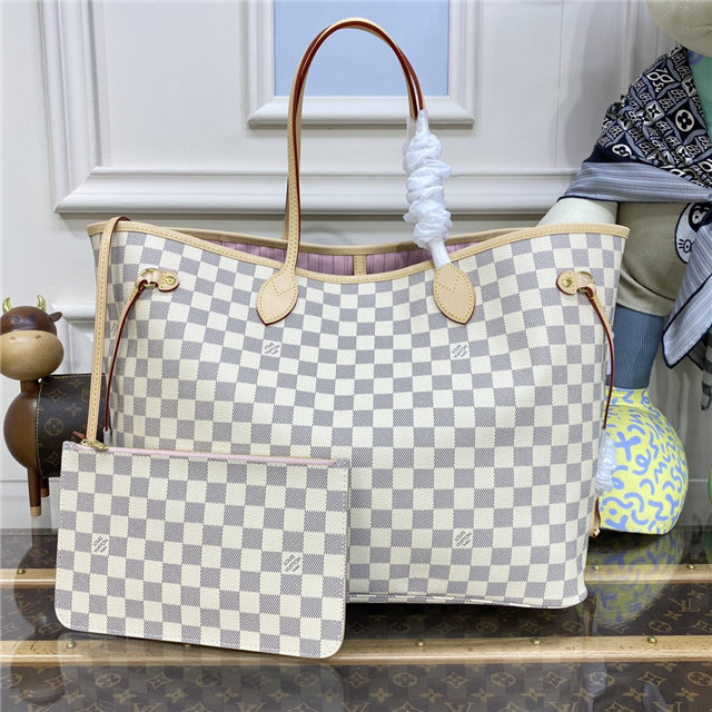 Louis Vuitton Damier Azur Canvas Neverfull GM N41604 Rose Ballerine
