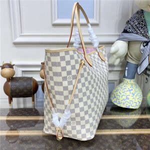 Damier Azur Canvas Neverfull GM N41604 Rose Ballerine-2.jpg