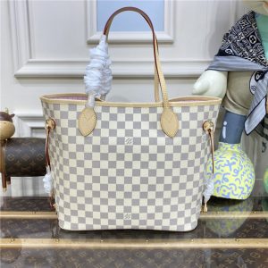 Damier Azur Canvas Neverfull MM N41605 Rose Ballerine-3.jpg