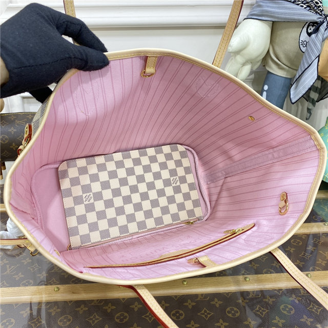 Damier Azur Canvas Neverfull MM N41605 Rose Ballerine-9.jpg