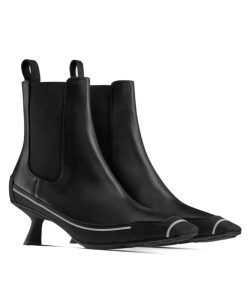 Dior Womens D-Motion Heeled Ankle Boot Black-1
