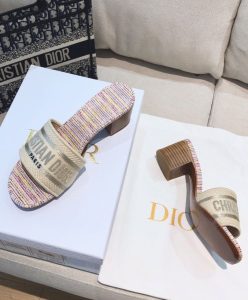 Dior Womens Dway Heeled Slide Apricot-10