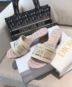 Dior Womens Dway Heeled Slide Apricot-3