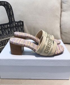 Dior Womens Dway Heeled Slide Apricot-4