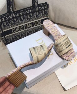 Dior Womens Dway Heeled Slide Apricot-5