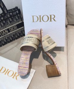 Dior Womens Dway Heeled Slide Apricot-6