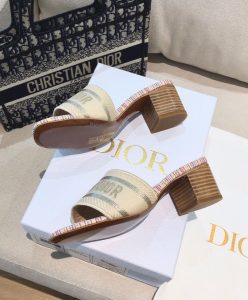 Dior Womens Dway Heeled Slide Apricot-7