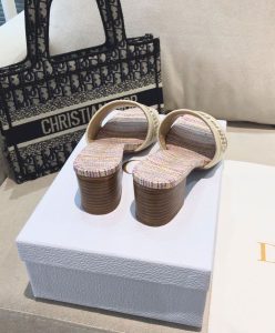 Dior Womens Dway Heeled Slide Apricot-8