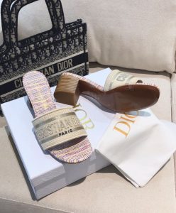 Dior Womens Dway Heeled Slide Apricot-9