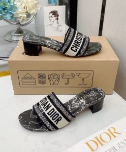 Dior Womens Dway Heeled Slide Black-3