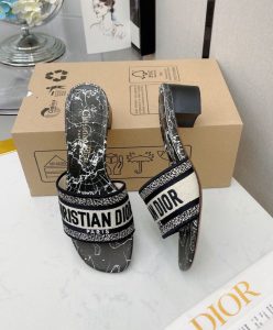 Dior Womens Dway Heeled Slide Black-9