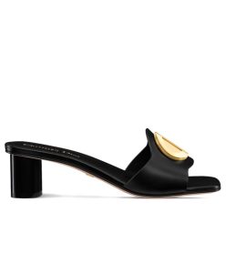 Dior Womens Forever Dior Heeled Slide Black-1