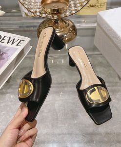 Dior Womens Forever Dior Heeled Slide Black-3