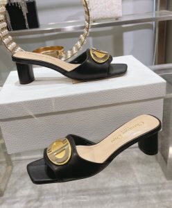 Dior Womens Forever Dior Heeled Slide Black-5