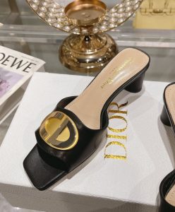 Dior Womens Forever Dior Heeled Slide Black-7