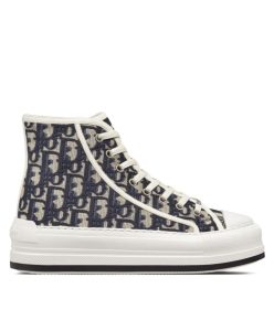 Dior Womens WalknDior High-Top Platform Sneaker Dark Blue-1