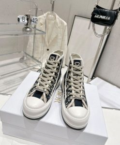 Dior Womens WalknDior High-Top Platform Sneaker Dark Blue-2