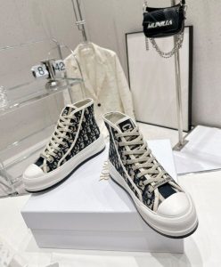 Dior Womens WalknDior High-Top Platform Sneaker Dark Blue-4