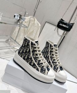 Dior Womens WalknDior High-Top Platform Sneaker Dark Blue-6