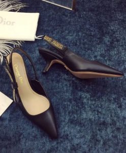 Dior Womens ja Dior high-heeled shoe in black lambskin studs Black-2