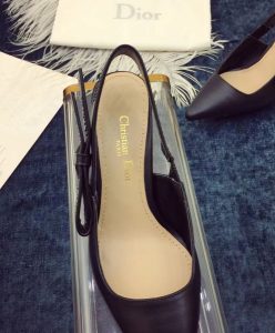 Dior Womens ja Dior high-heeled shoe in black lambskin studs Black-3