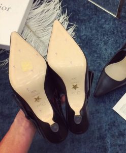 Dior Womens ja Dior high-heeled shoe in black lambskin studs Black-4