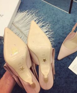 Dior Womens ja Dior high-heeled shoe in black lambskin studs Pink-5