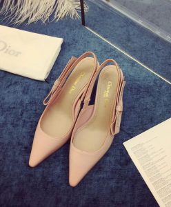 Dior Womens ja Dior high-heeled shoe in black lambskin studs Pink-7