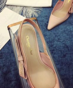 Dior Womens ja Dior high-heeled shoe in black lambskin studs Pink-9