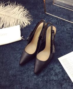 Dior Womens ja Dior high-heeled shoe in black lambskin with studs Black-2