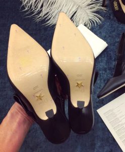 Dior Womens ja Dior high-heeled shoe in black lambskin with studs Black-9