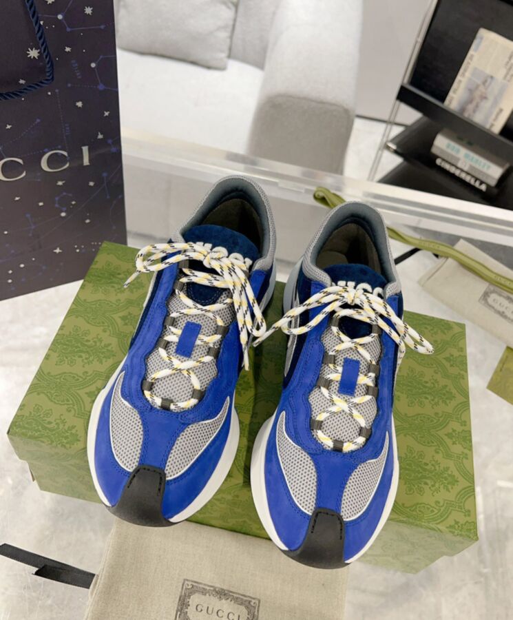 Gucci Mens Run Sneaker 749785 Blue-2