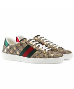Gucci Unisex Ace GG Supreme bees sneaker 548950 Coffee-1