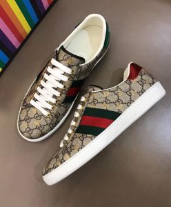 Gucci Unisex Ace GG Supreme bees sneaker 548950 Coffee-5