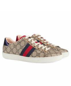 Gucci Unisex Ace GG Supreme sneaker Coffee-1