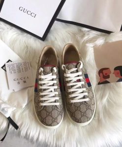 Gucci Unisex Ace GG Supreme sneaker Coffee-2