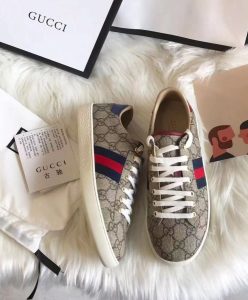 Gucci Unisex Ace GG Supreme sneaker Coffee-3