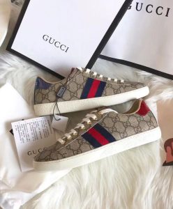 Gucci Unisex Ace GG Supreme sneaker Coffee-4