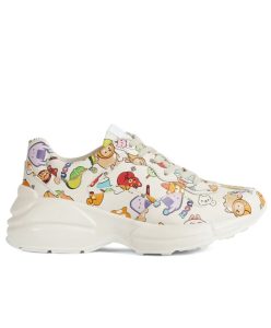 Gucci Unisex Animal Print Rhyton Sneaker 738878 Cream-1